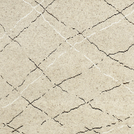 Larache Wool Hand-Knotted Moroccan Ivory Area Rug 9'x12'