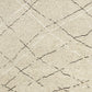Larache Wool Hand-Knotted Moroccan Ivory Area Rug 9'x12'