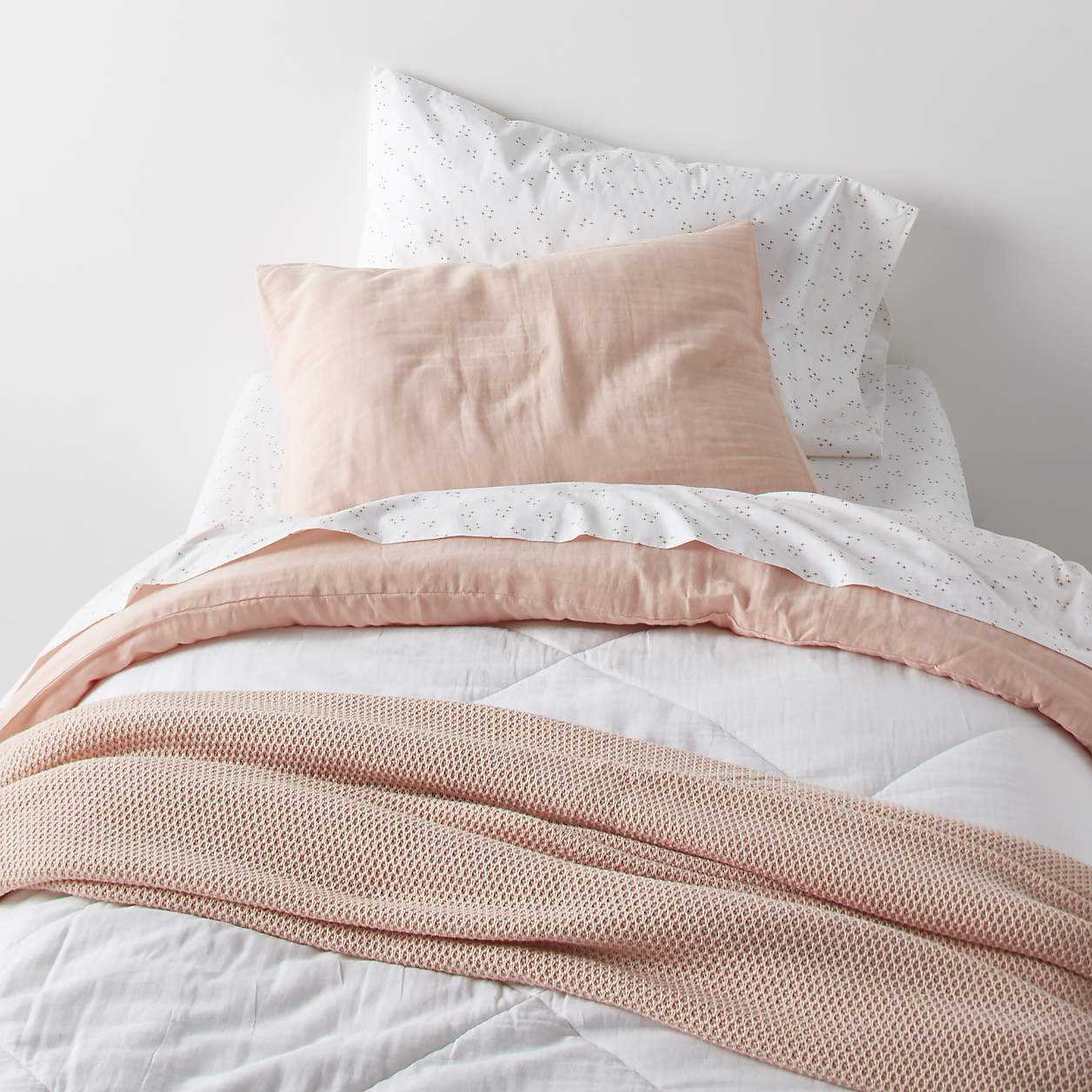 Bubble Knit Verte Green Organic Cotton Kids Bed Blanket