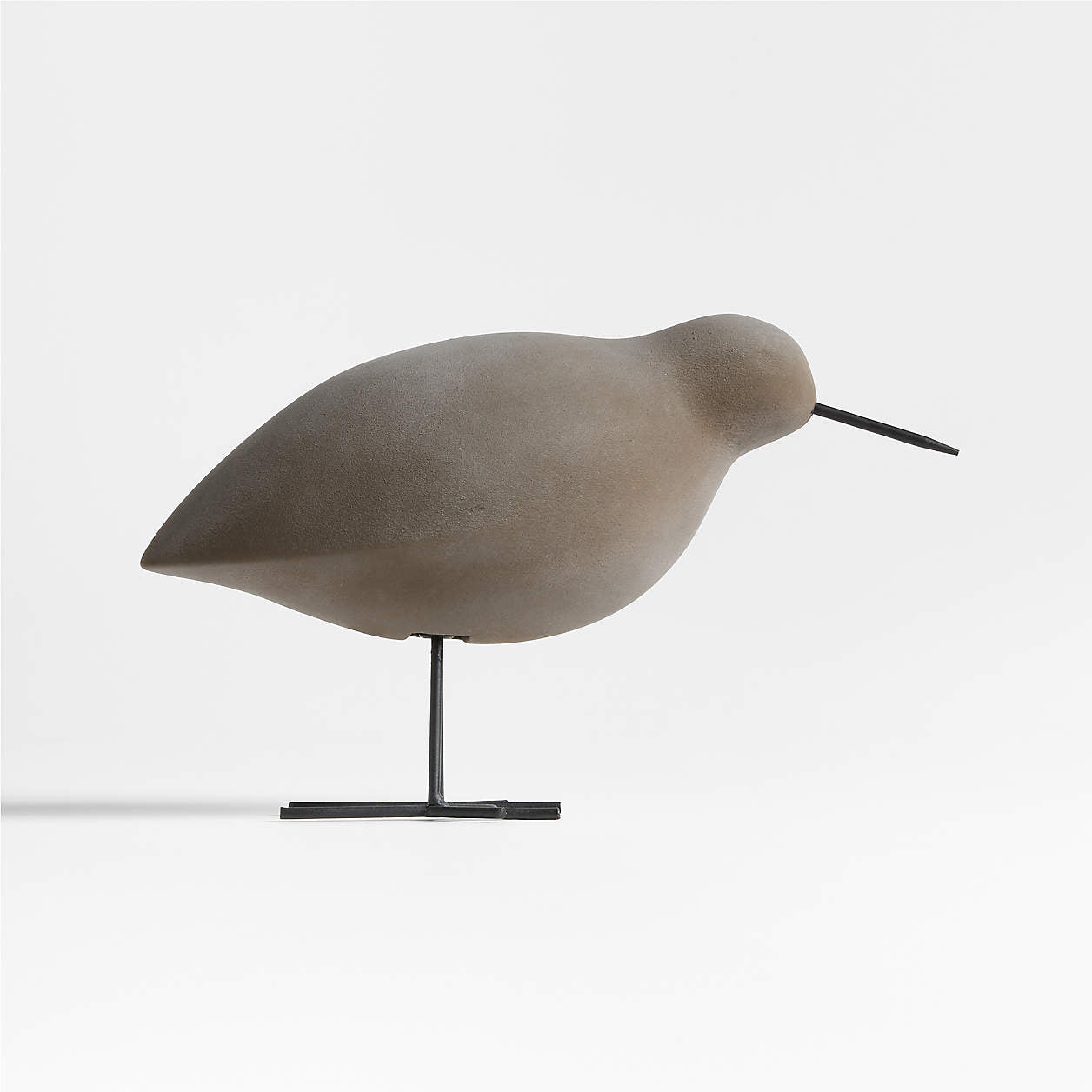 Piper White Concrete Decorative Bird Sculpture