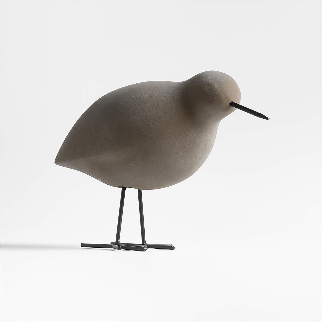 Piper White Concrete Decorative Bird Sculpture