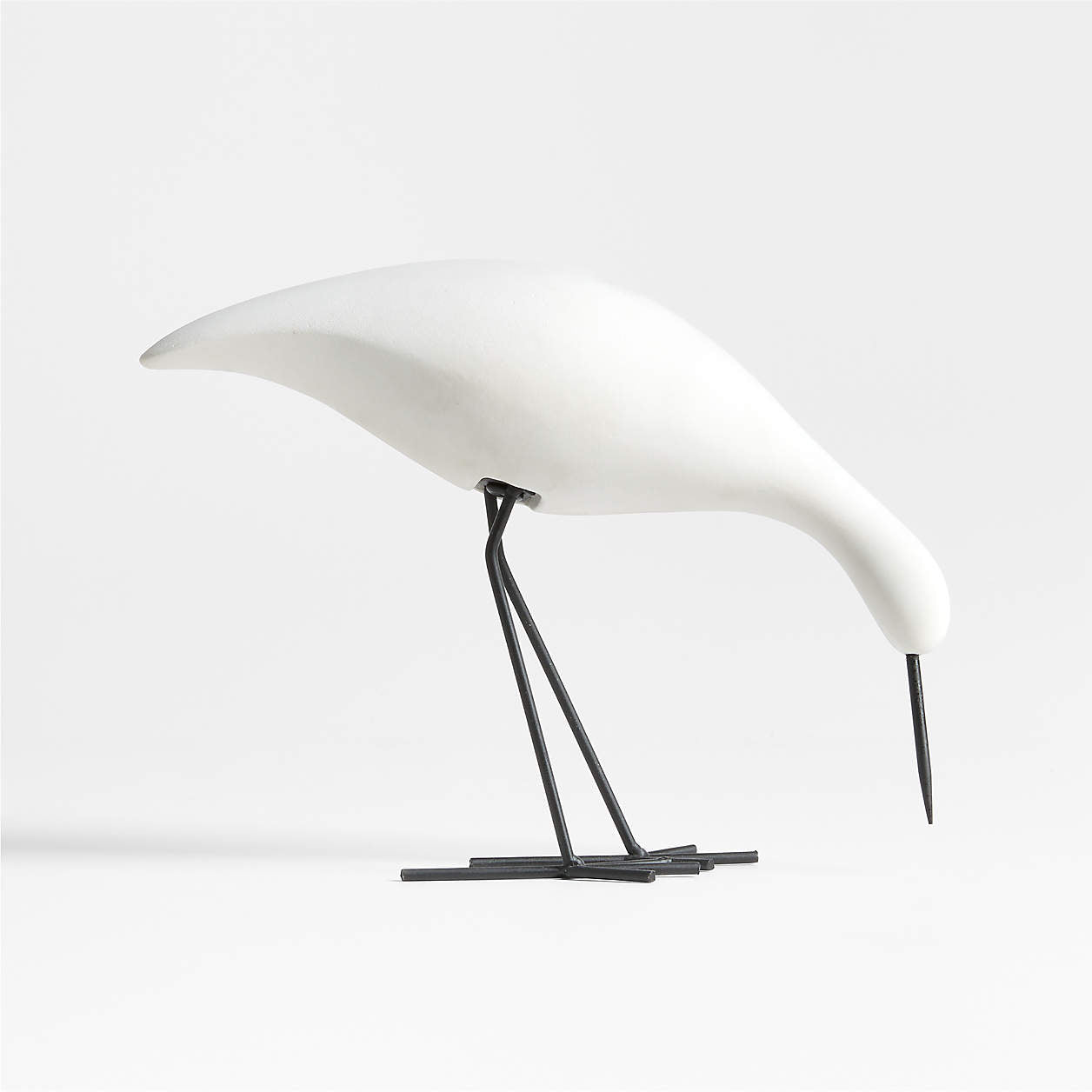 Piper White Concrete Decorative Bird Sculpture