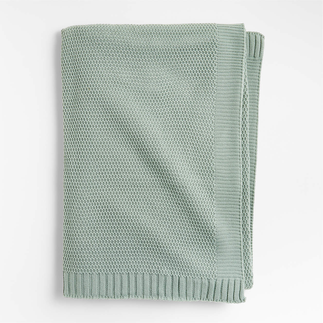 Bubble Knit Verte Green Organic Cotton Kids Bed Blanket