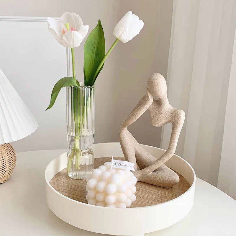 Nordic Style Thinker Resin Statue, Modern Art Sculpture, Abstract Figurine, Home Interior, Office, Desktop, Handmade Crafts Deco