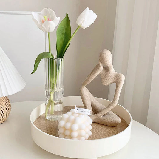 Nordic Style Thinker Resin Statue, Modern Art Sculpture, Abstract Figurine, Home Interior, Office, Desktop, Handmade Crafts Deco