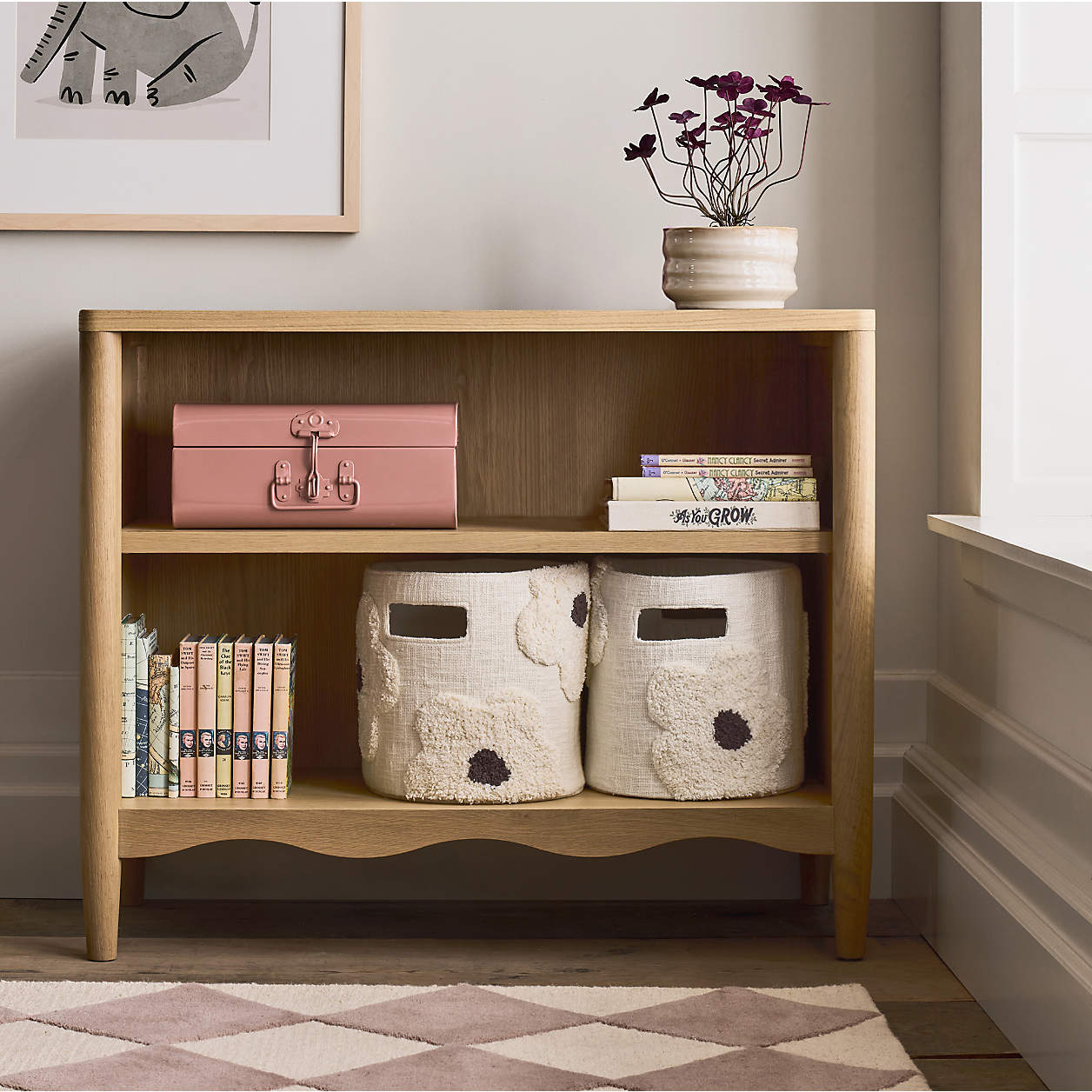 Checkerboard Purple Wool Kids Area 12"x18" Rug Swatch