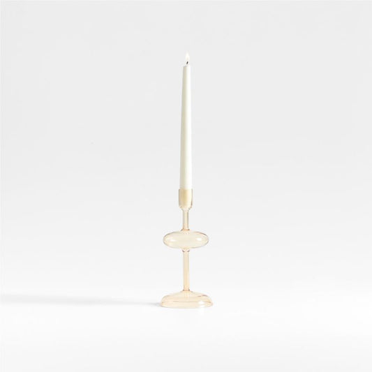 Venezia Small Champagne Yellow Glass Taper Candle Holder