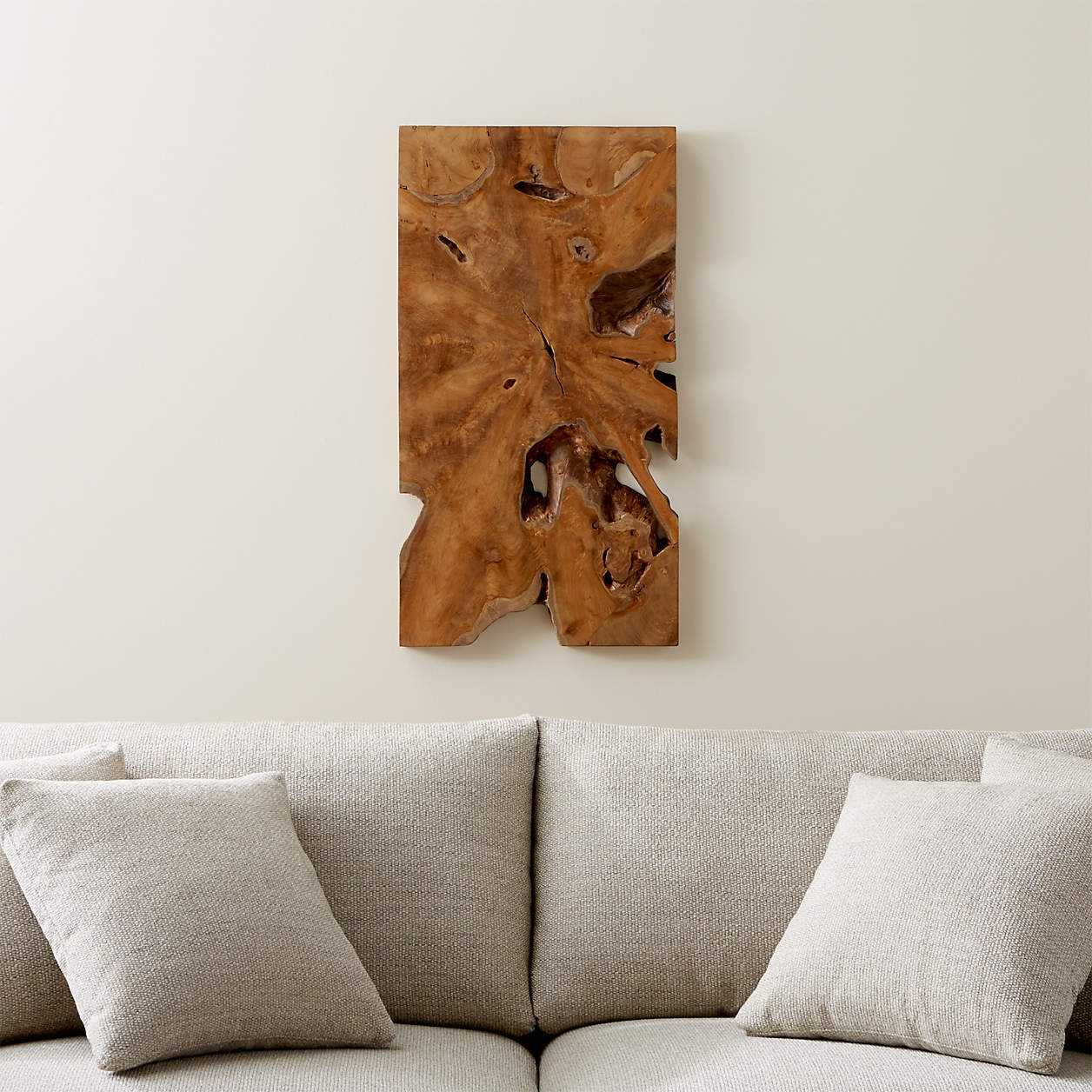 "Slice" Teak Wall Art, Set of 2