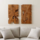 "Slice" Teak Wall Art, Set of 2