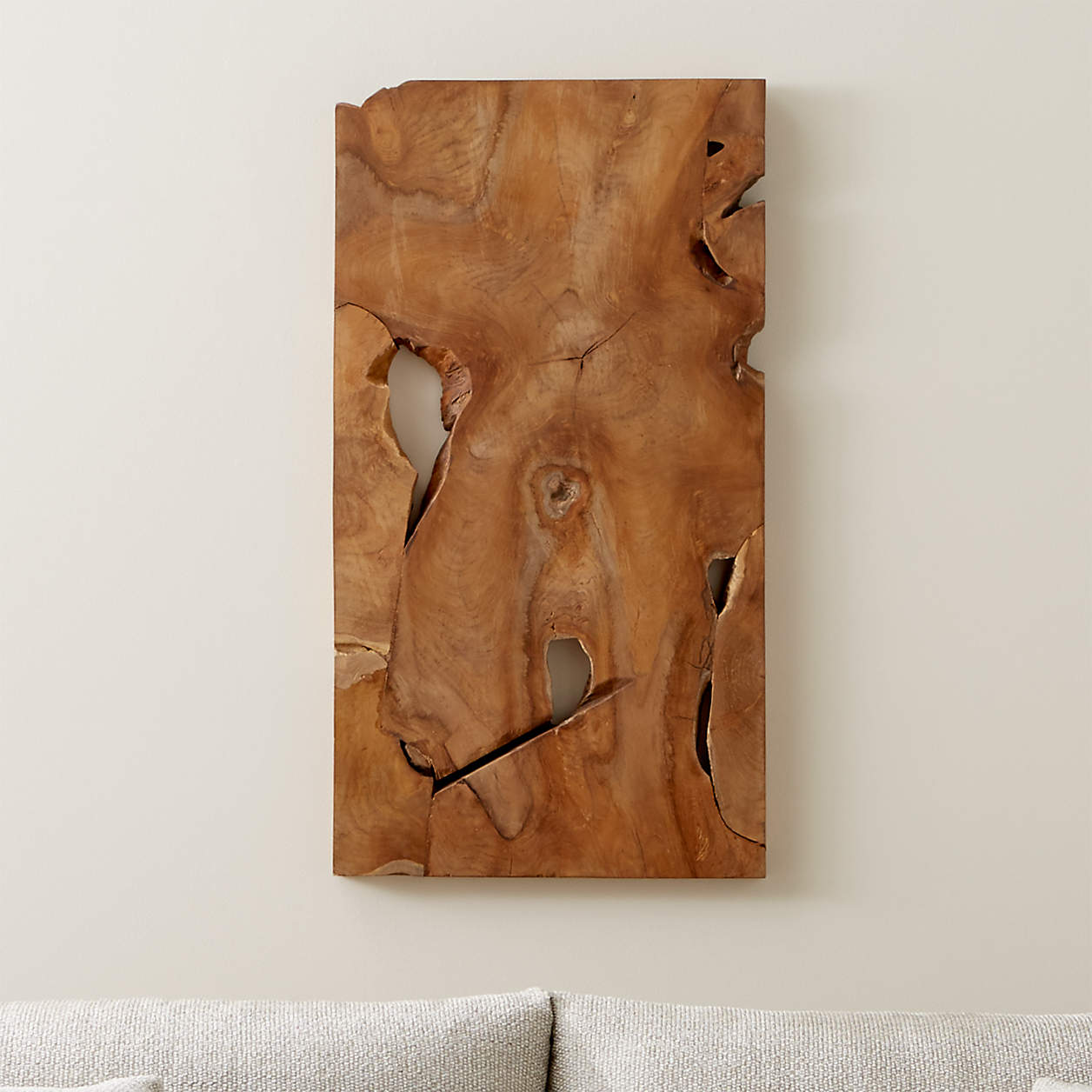 "Slice" Teak Wall Art, Set of 2