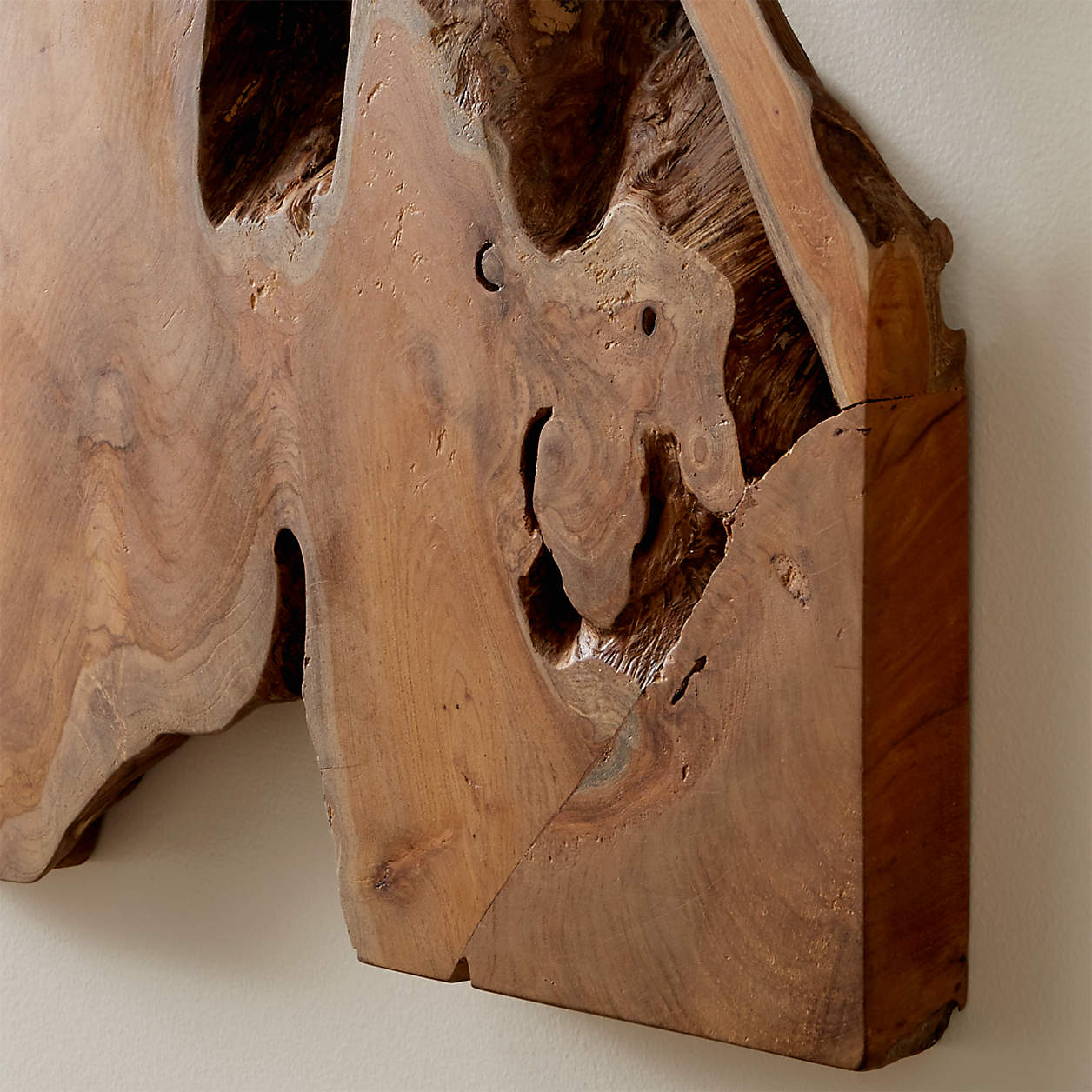 "Slice" Teak Wall Art, Set of 2