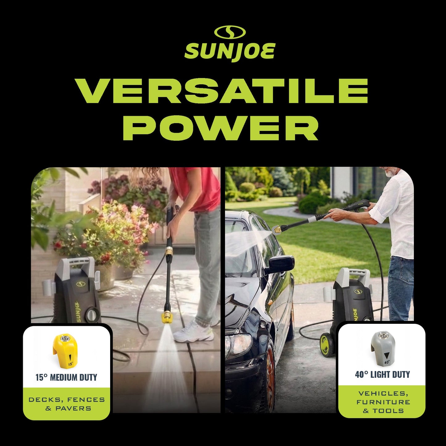 Sun Joe Electric Pressure Washer with 11-Amp Motor and 1.1 GPM, SPX1000 - Portable Water Cleaner with Adjustable Spray Wand for Car, Garden, and Patio Washing and Cleaning — image 3