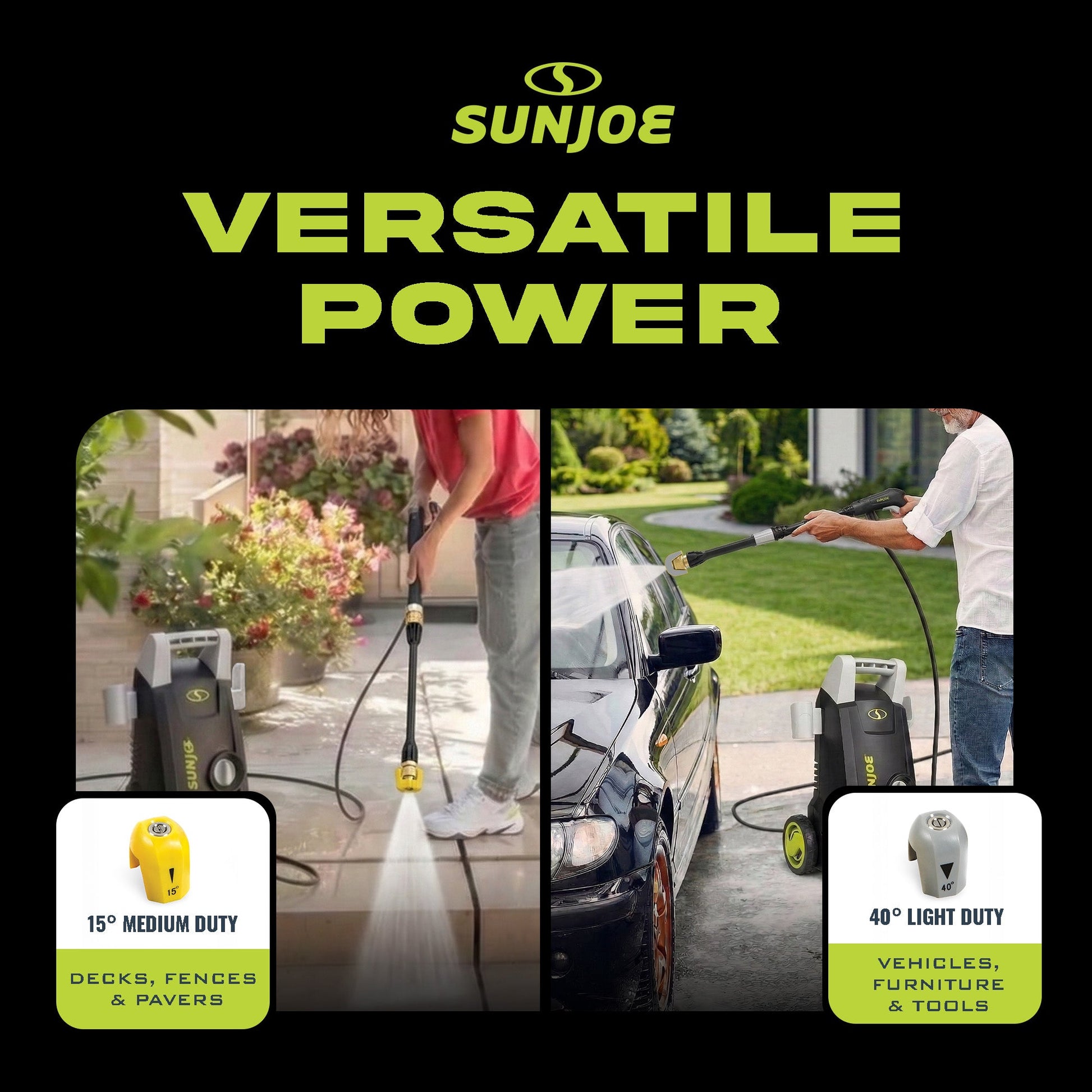 Sun Joe Electric Pressure Washer with 11-Amp Motor and 1.1 GPM, SPX1000 - Portable Water Cleaner with Adjustable Spray Wand for Car, Garden, and Patio Washing and Cleaning — image 3