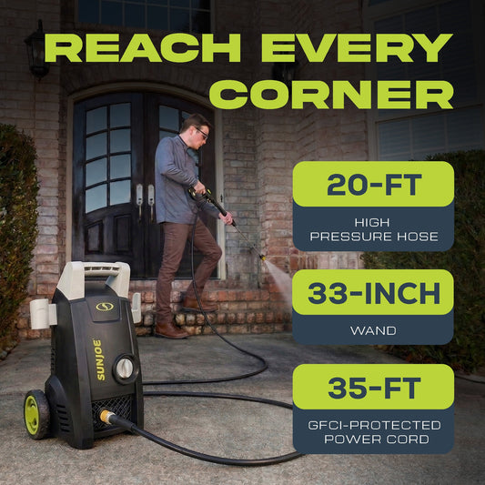 Sun Joe Electric Pressure Washer with 11-Amp Motor and 1.1 GPM, SPX1000 - Portable Water Cleaner with Adjustable Spray Wand for Car, Garden, and Patio Washing and Cleaning — image 2