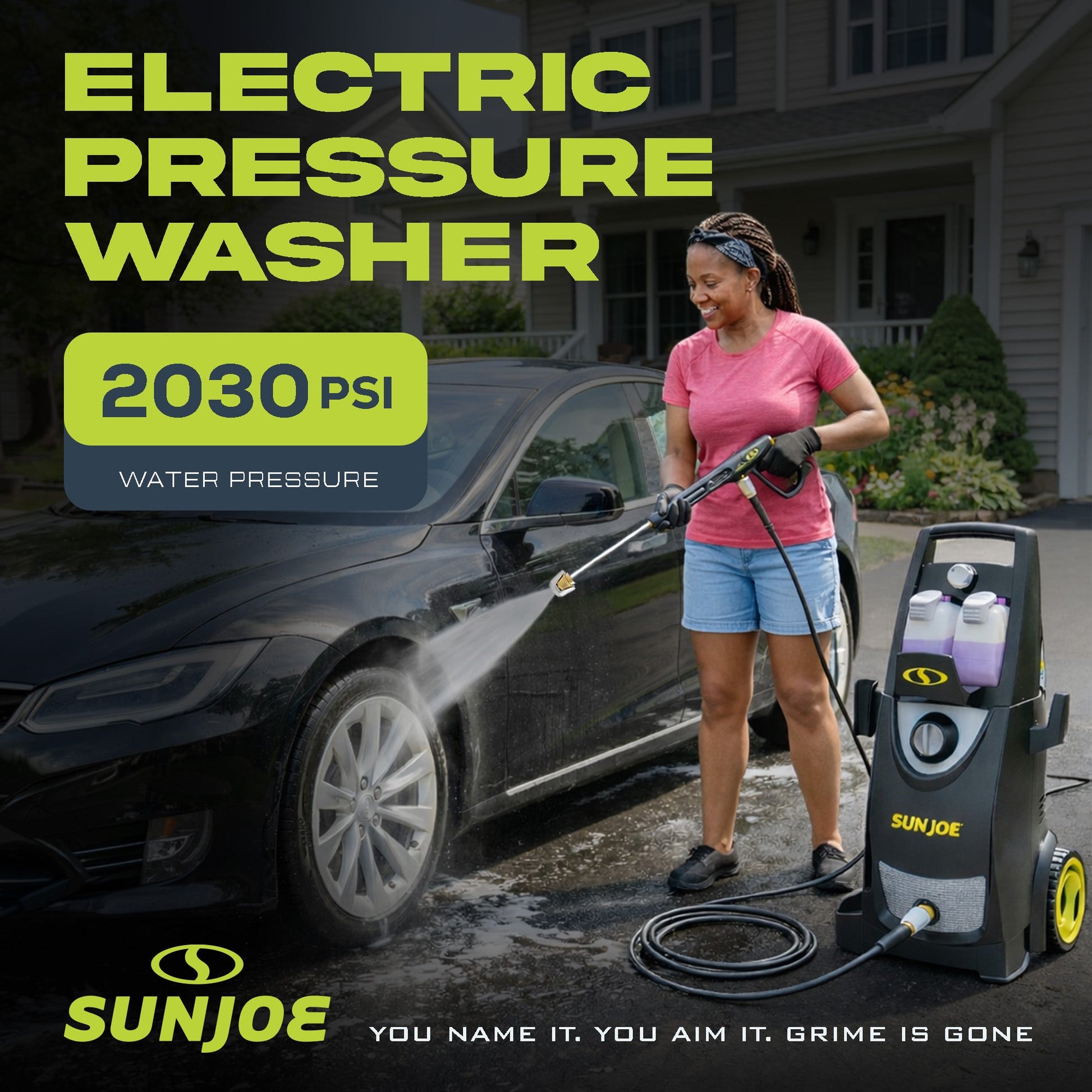Sun Joe Electric Pressure Power Washer, Heavy-Duty, Cleaning Machine for Patios, Decks, & Sidewalks, Safety First GFCI Power Cord, w/Dual Soap Tanks, SPX3000 — image 2