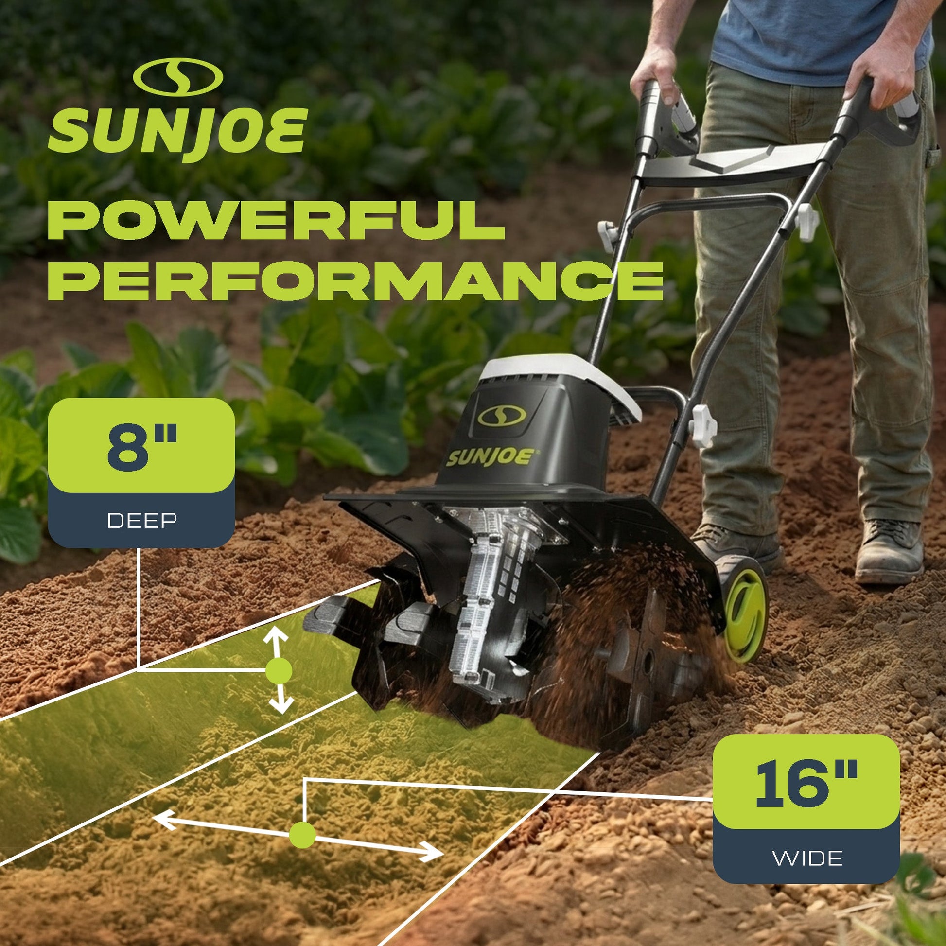 Sun Joe Electric Garden Tiller Cultivator, Steel Tines, 12 Amp, 16", TJ603E — image 4