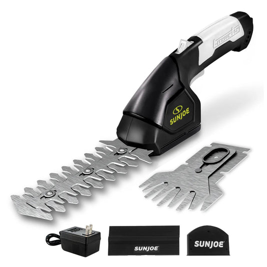 Sun Joe 2 in 1 Cordless Handheld Grass Shear and Hedge Trimmer, 7.2-Volt, Black