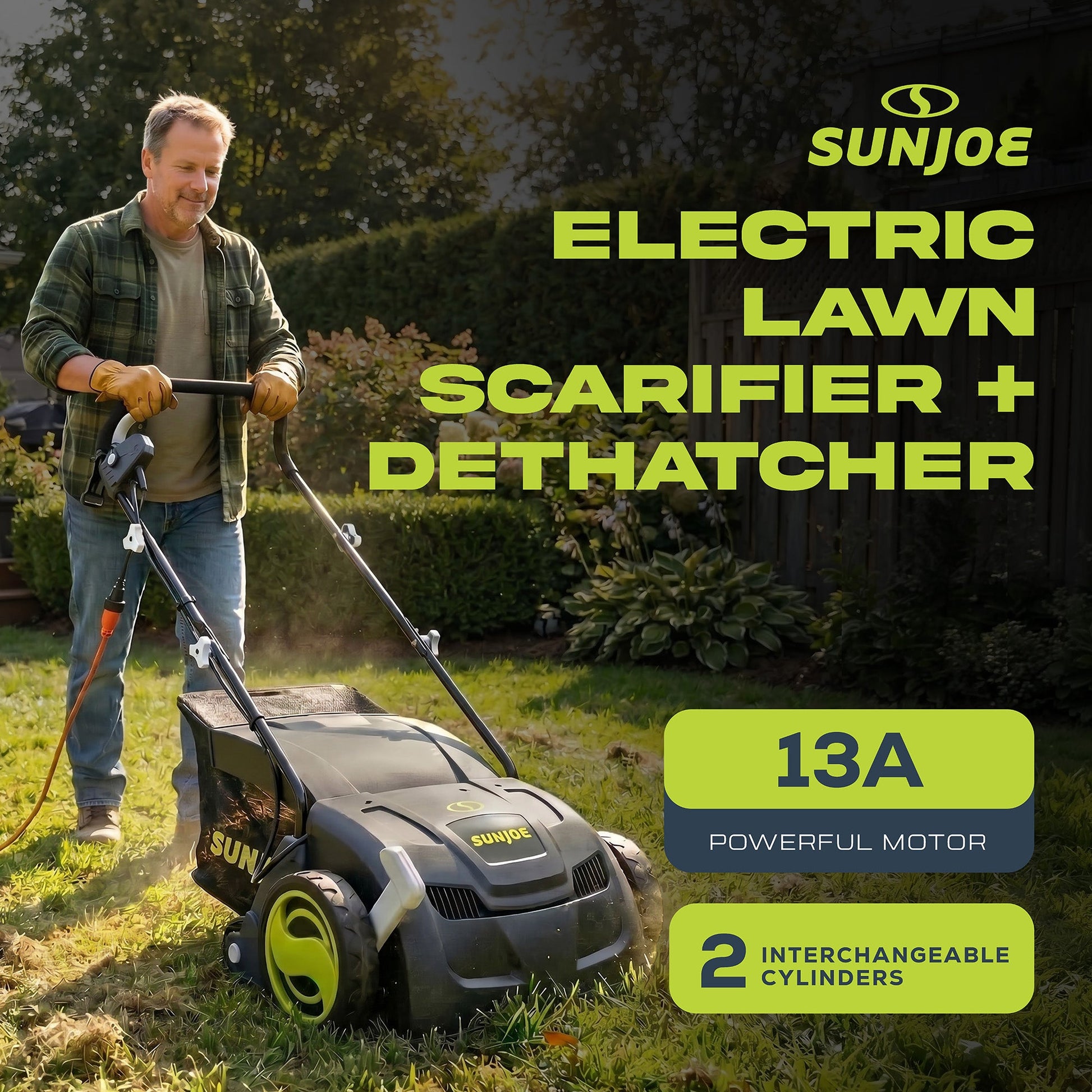 Sun Joe 12 Amp Electric Dethatcher/Scarifier, Lawn Equipment, 8 Gal Bag, AJ801E — image 4