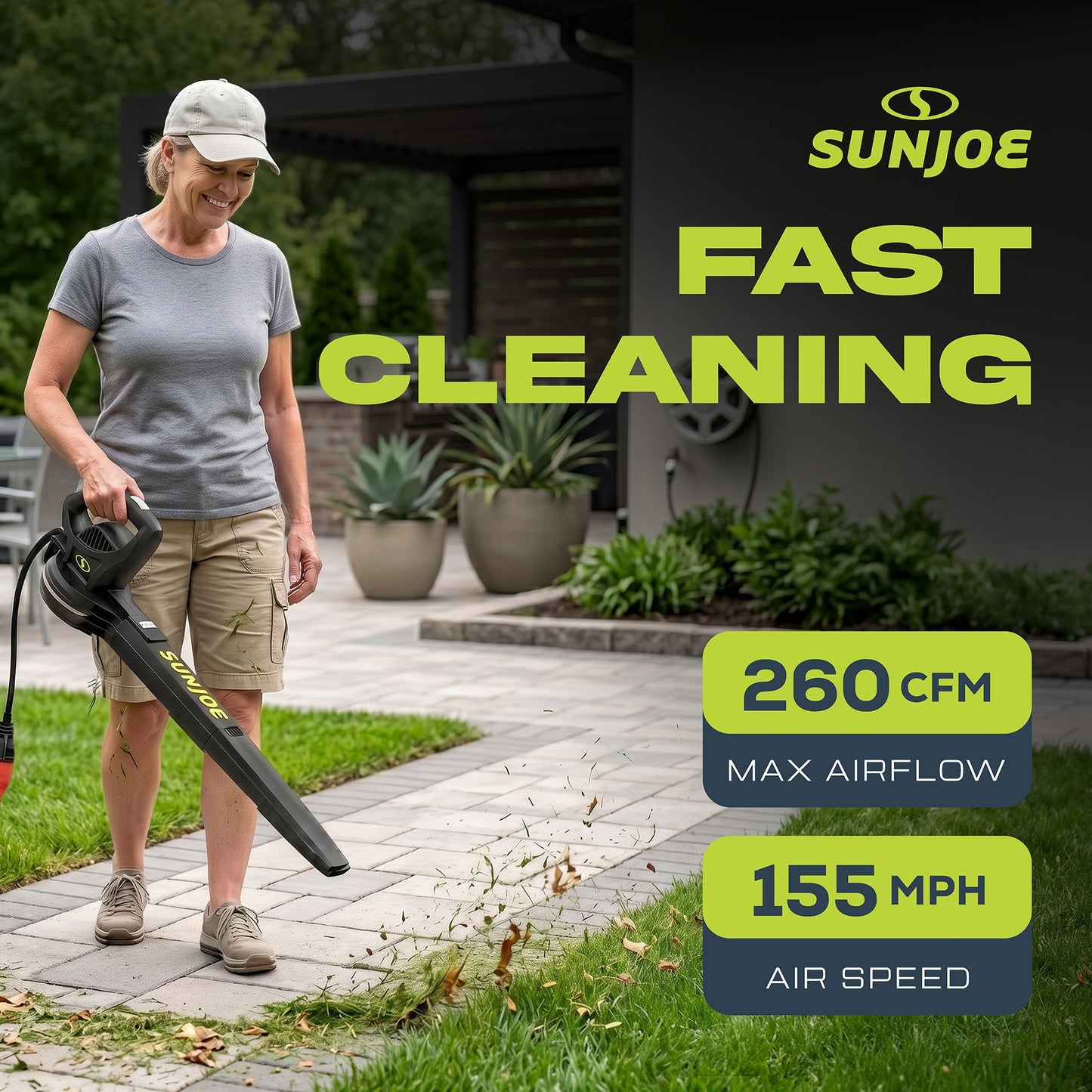 Sun Joe Electric All Purpose Leaf Blower 6 Amp Motor, 155 MPH Air Speed, SBJ597E — image 3