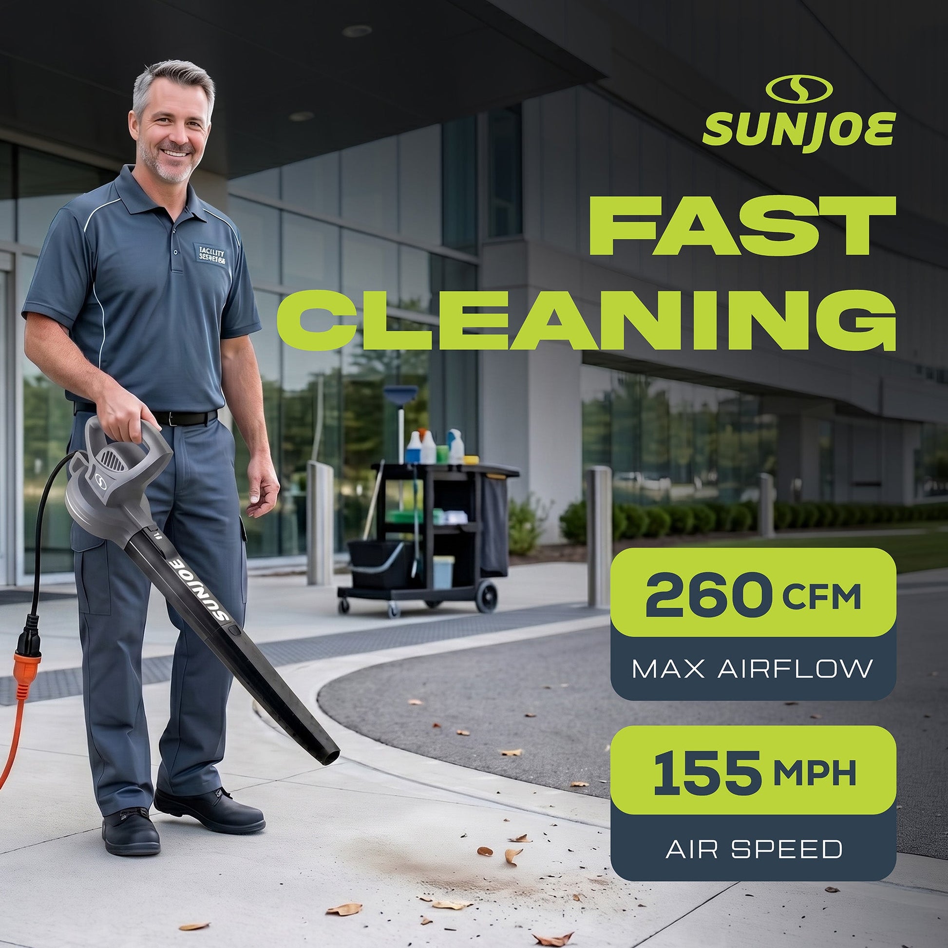 Sun Joe Electric All Purpose Leaf Blower, 6 Amp Motor, 155MPH Air Speed, SBJ597E — image 3