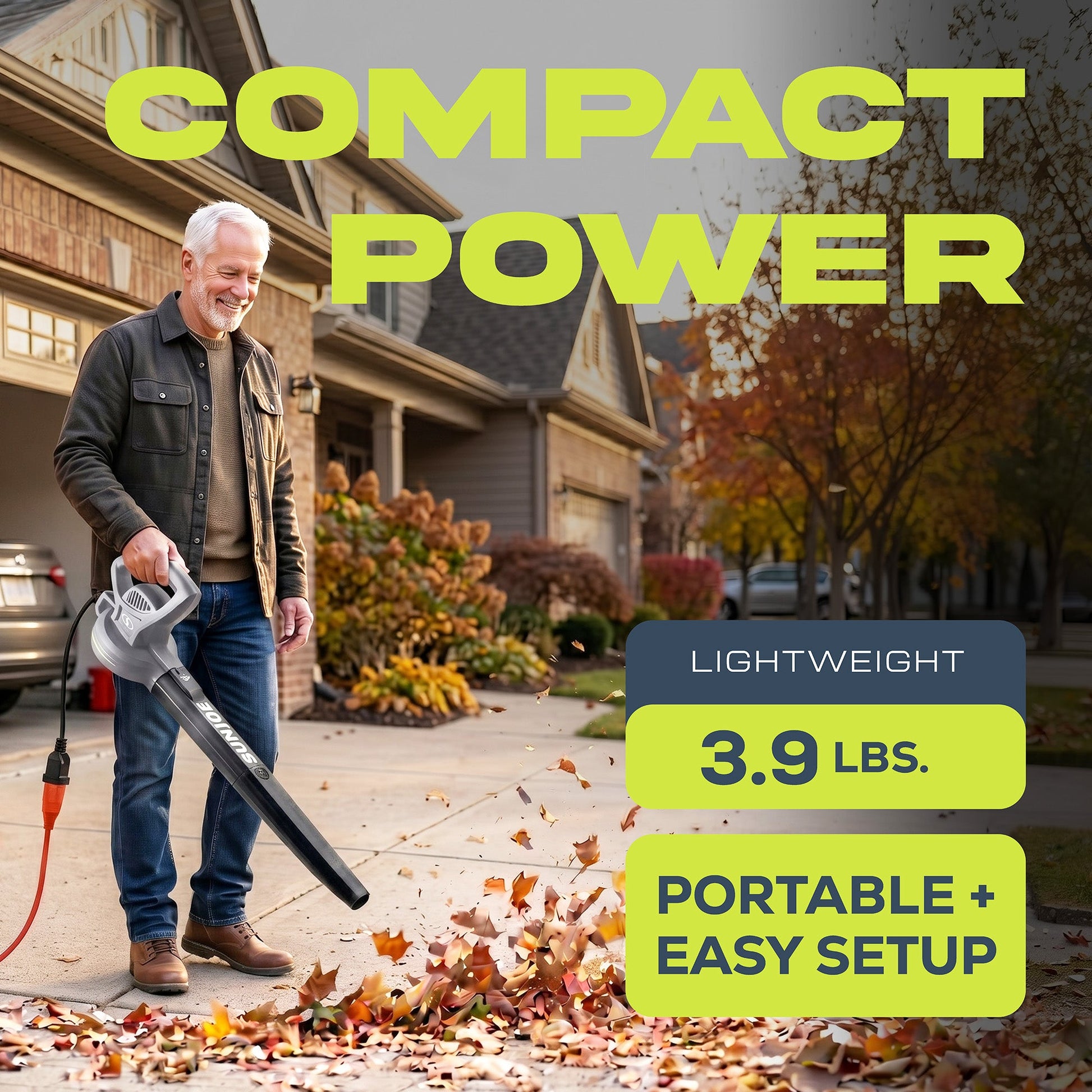 Sun Joe Electric All Purpose Leaf Blower, 6 Amp Motor, 155MPH Air Speed, SBJ597E — image 4