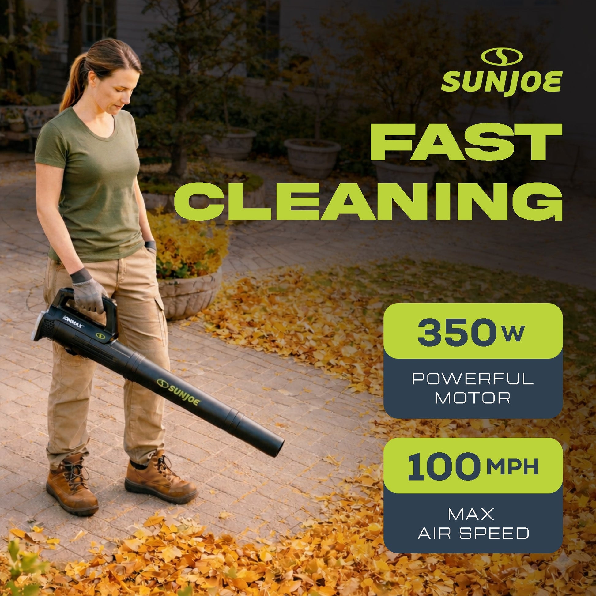 Sun Joe 24V-TB-LTE 24V Cordless IONMAX Compact Turbine Jet Blower, 100 MPH Air Speed, Battery and Charger Included — image 3