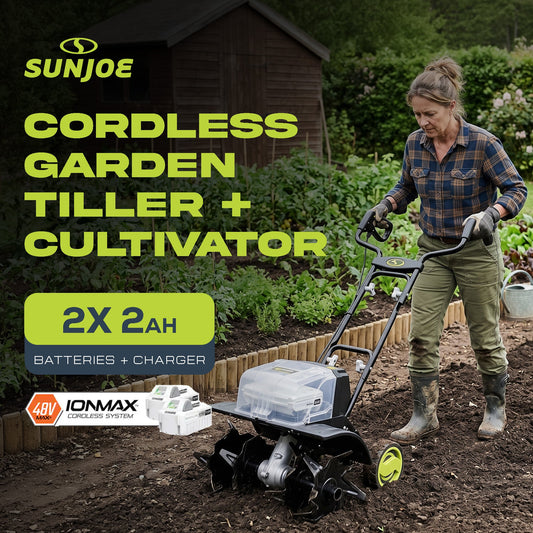 Sun Joe 24V Cordless Garden Tiller Cultivator Accessory Kit, Black, 24V-X2-TLR14 — image 2