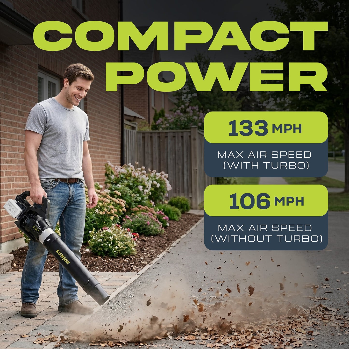 Sun Joe Cordless Brushless Turbine Jet Blower with Battery/Charger, 24V-X2-JB500 — image 4