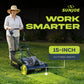 Sun Joe Cordless Push Reel Mower, 15” Yard Trimmer w/ Collection Bag, 24V-CRLM15 — image 2