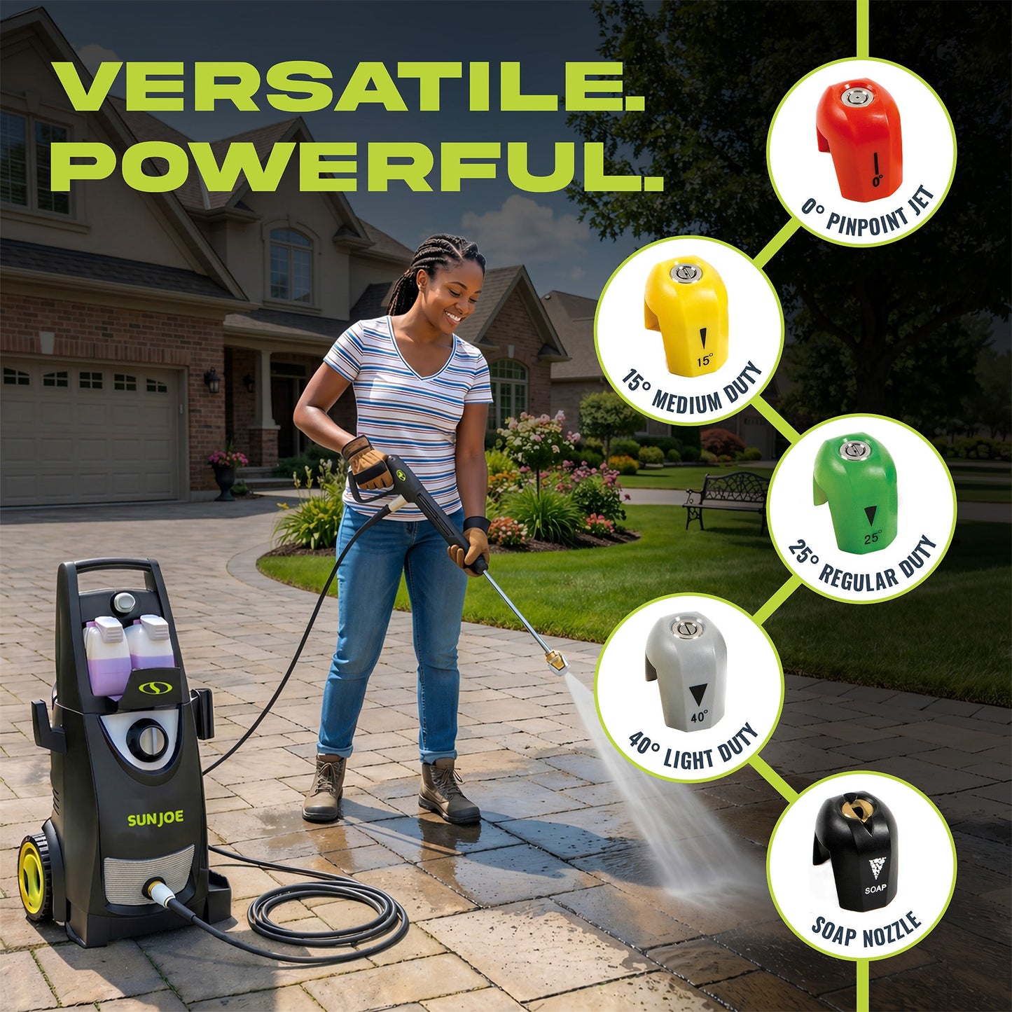 Sun Joe Electric Pressure Washer, Portable Power Washer with Wheels, SPX3000-PK1 — image 3