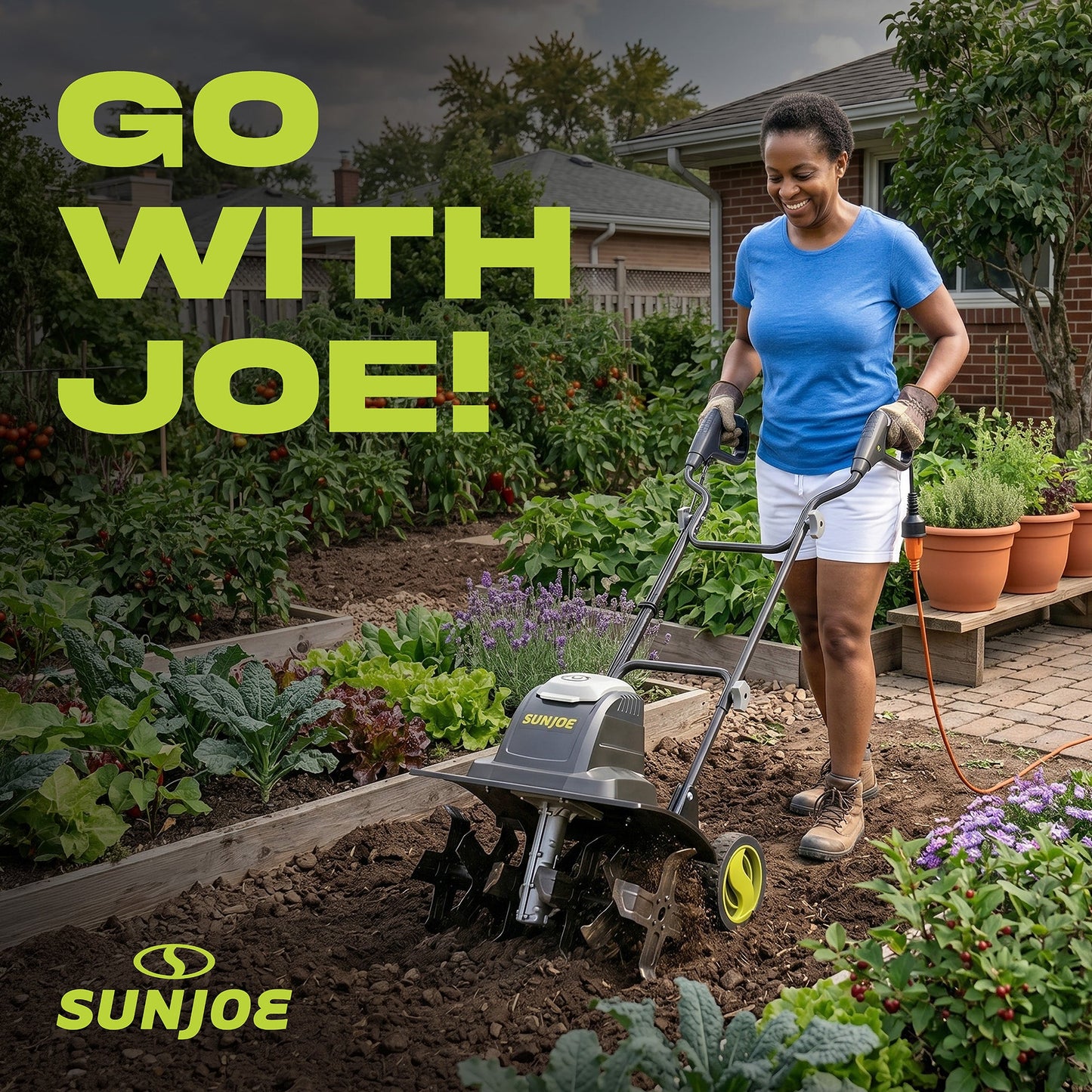 Sun Joe Electric Garden Tiller Cultivator, Steel Tines, 15 Amp, 15.7", TJ605E — image 5