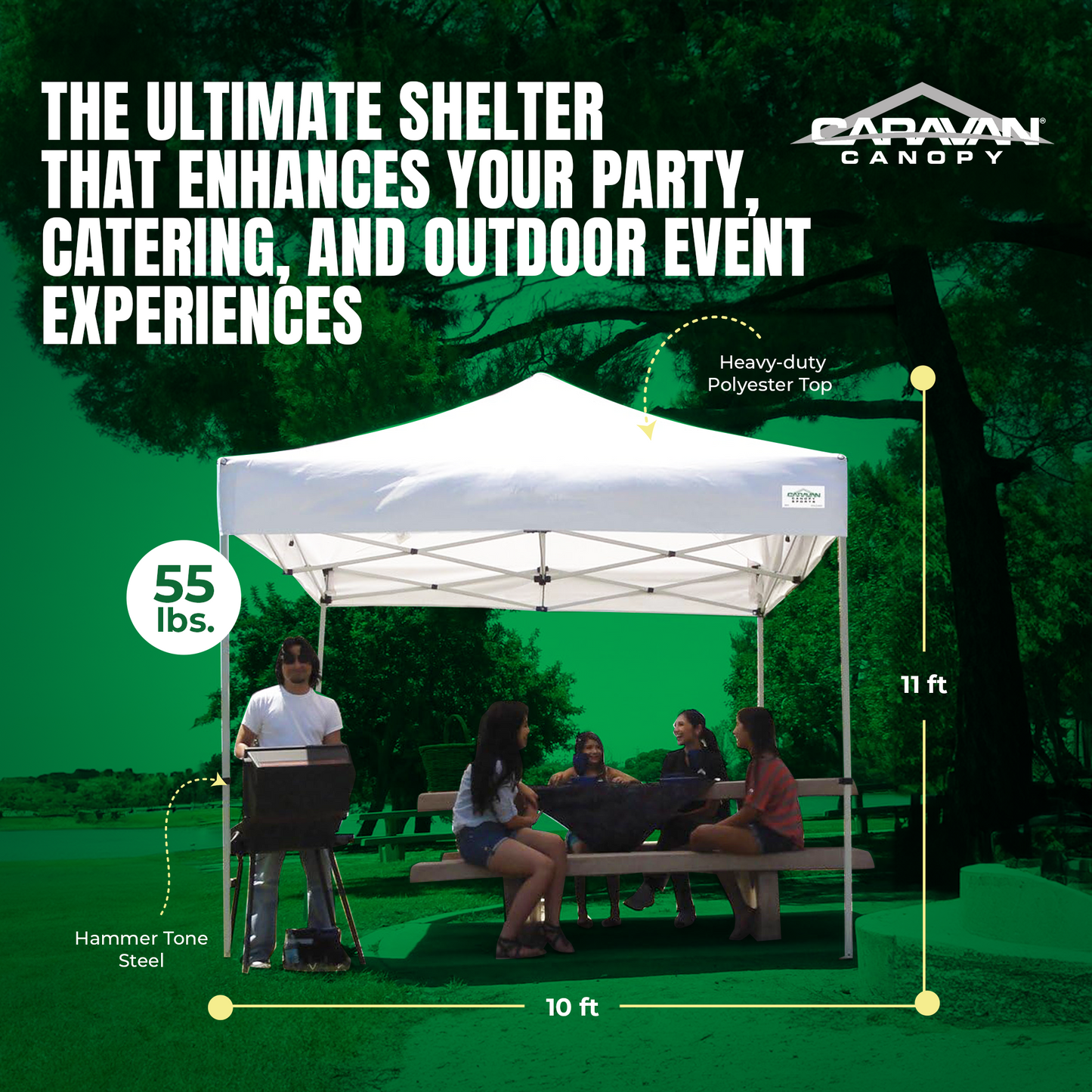 Caravan Canopy TitanShade 10 x 10 Steel Frame Portable Instant Canopy Kit, White — image 3