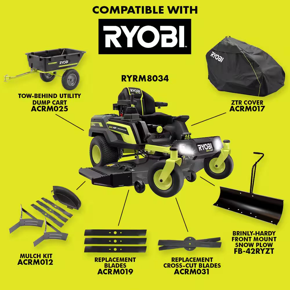 80V HP Brushless 54 In. Battery Electric Cordless Zero Turn Riding Mower (3) 80V Batteries (4) 40V Batteries and Charger - image 12