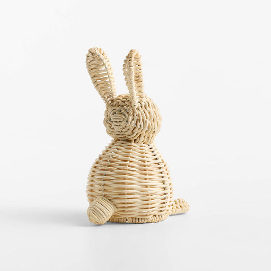 Small Rattan Bunny Decorative Sculpture