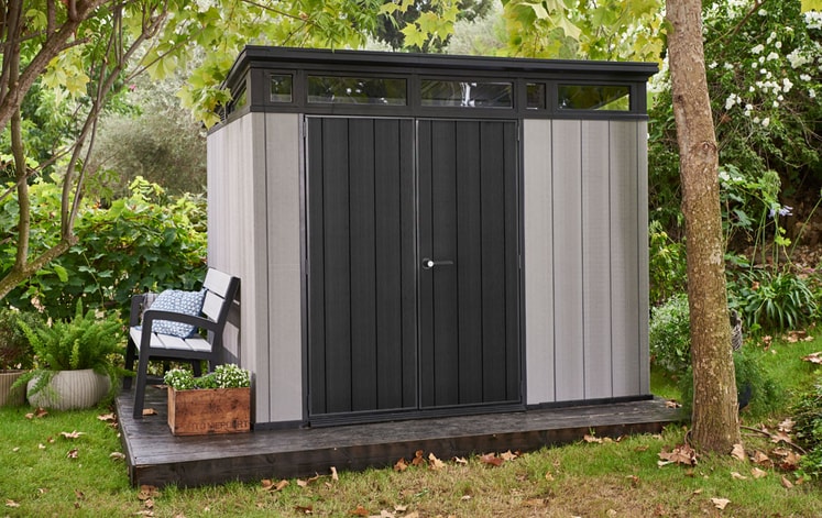 Keter Artisan 9x7 Foot Large Outdoor Shed with Floor with Modern Design for Patio Furniture - image 2