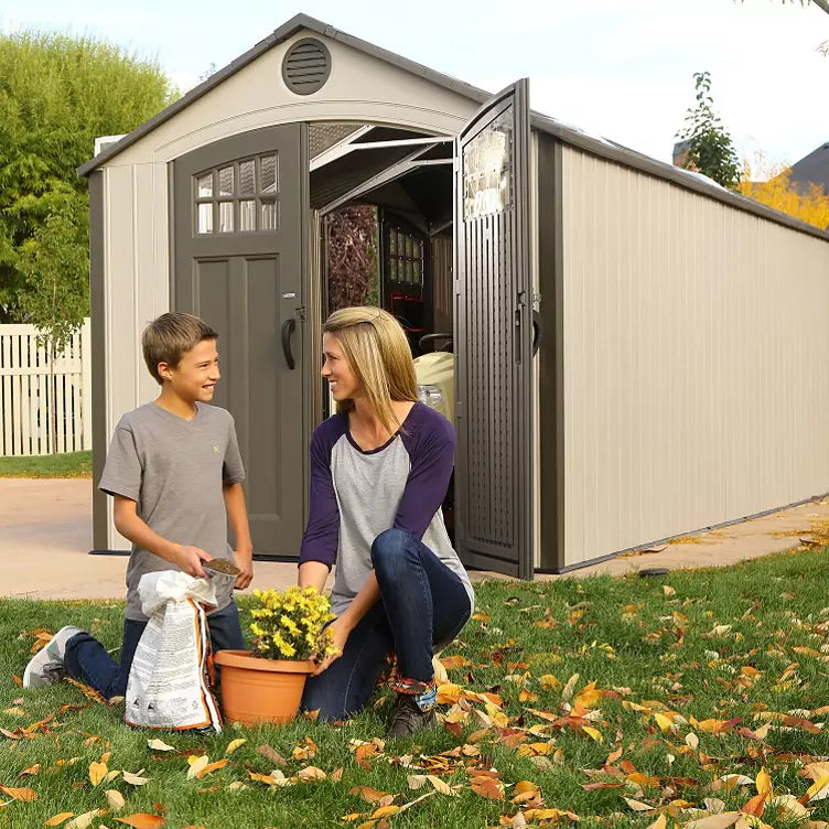 Lifetime 20′ x 8′ Outdoor Storage Shed Building Brown - image 4