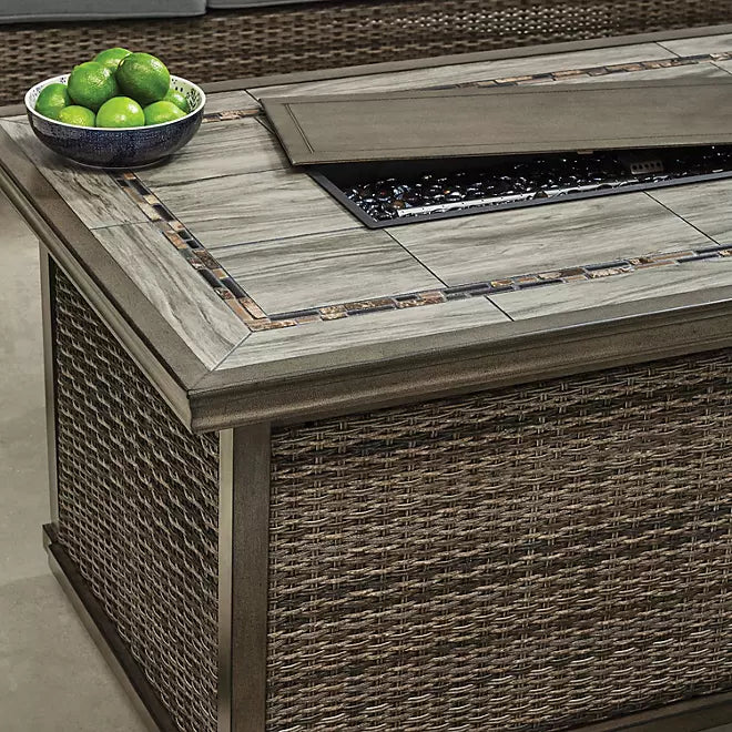 Newcastle 6-Piece Patio Deep Seating Set with Fire Pit – Smoke – Member’s Mark - image 3