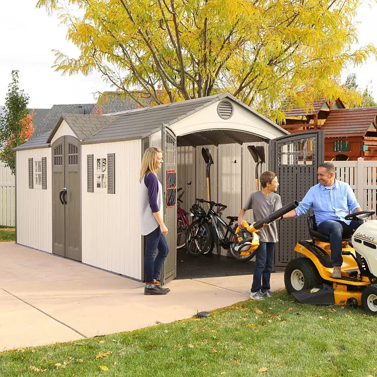 Lifetime 20′ x 8′ Outdoor Storage Shed Building Brown - image 5