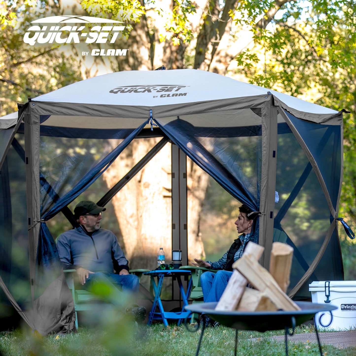 CLAM Quick Set Venture Canopy Shelter + CLAM Quick Set Screen, Gray (2 Pack) — image 7