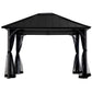 Sunjoy Hildreth 11 x 13 Foot Screened Gazebo Canopy Outdoor Pergola Tent, Black — image 6