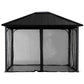 Sunjoy Hildreth 11 x 13 Foot Screened Gazebo Canopy Outdoor Pergola Tent, Black — image 7