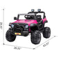 TOBBI 12 Volt Electric Remote Control Kids Toy Ride On Truck, Rose Red — image 3