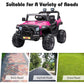 TOBBI 12 Volt Electric Remote Control Kids Toy Ride On Truck, Rose Red — image 4