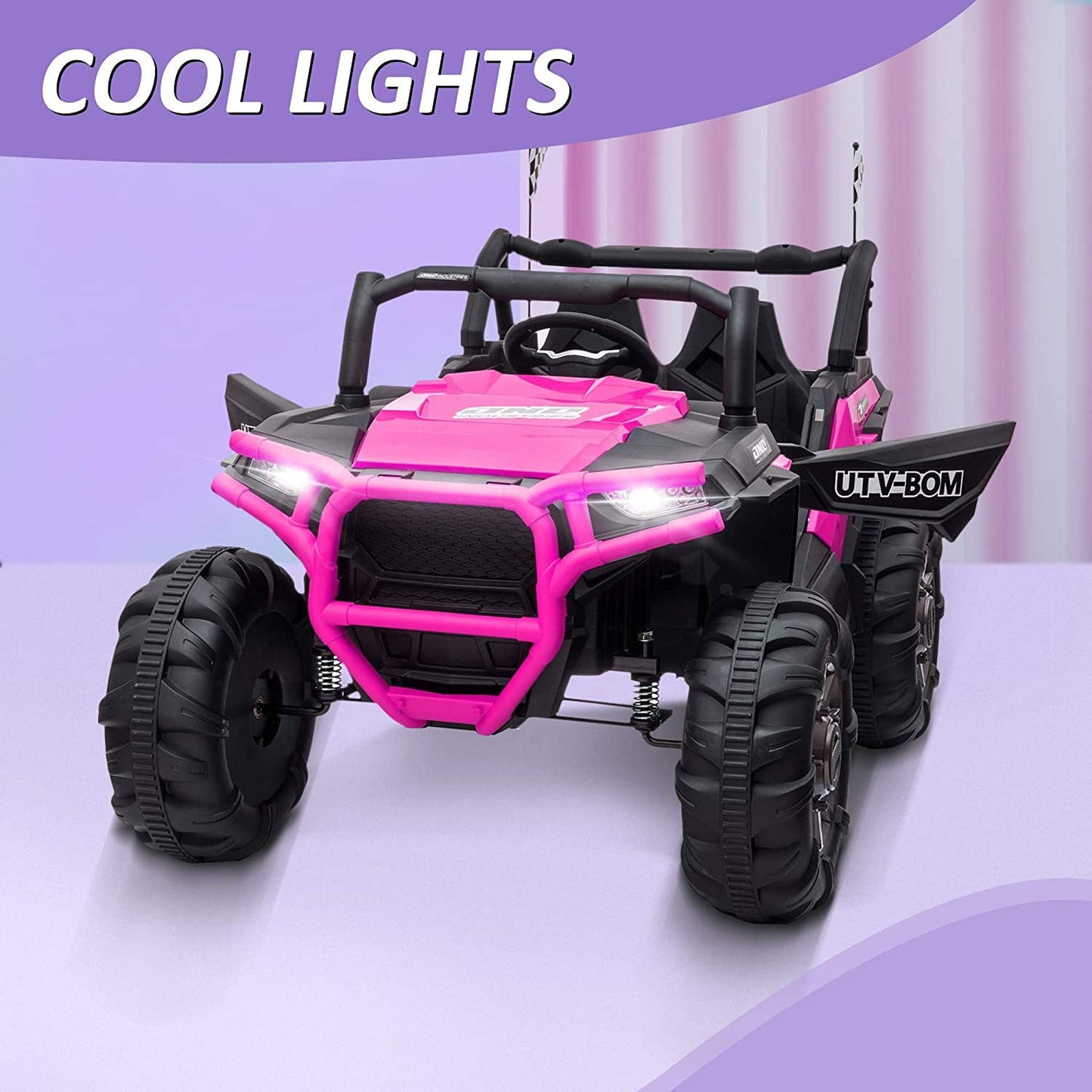 TOBBI 12V Kids Electric Battery Powered Ride On 3 Speed Toy SUV Car, Pink — image 4