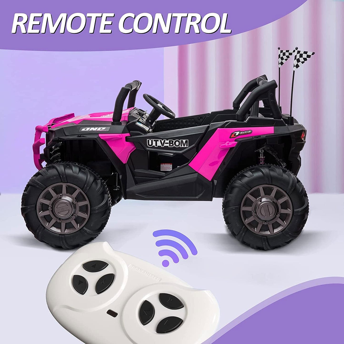 TOBBI 12V Kids Electric Battery Powered Ride On 3 Speed Toy SUV Car, Pink — image 5