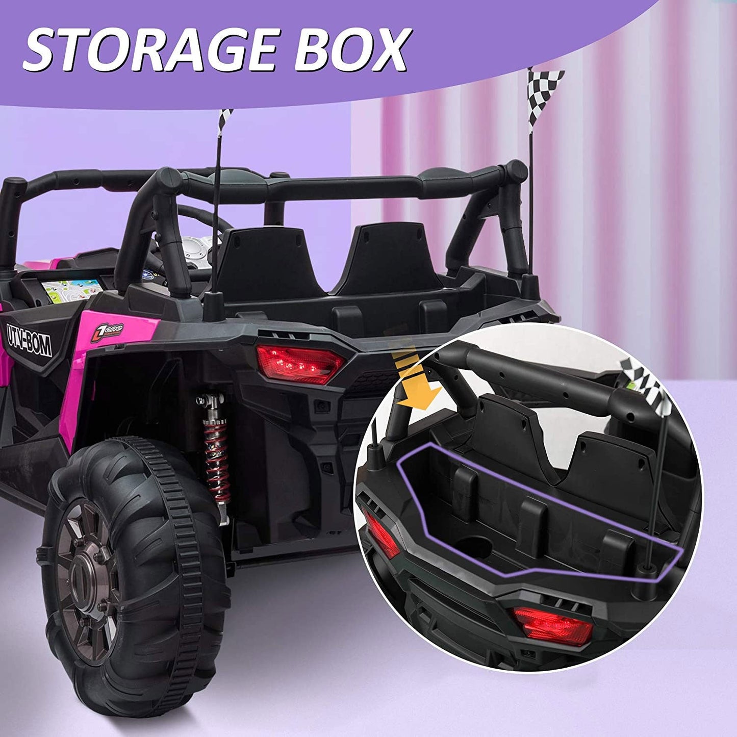 TOBBI 12V Kids Electric Battery Powered Ride On 3 Speed Toy SUV Car, Pink — image 6