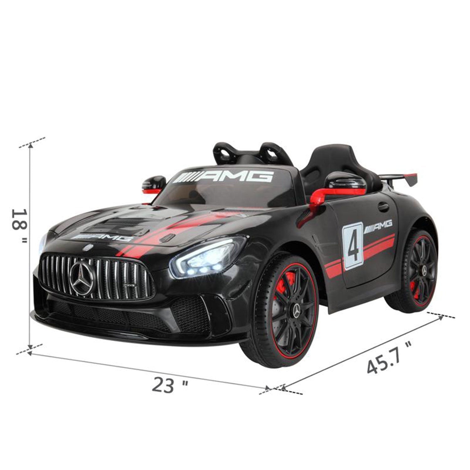 TOBBI 12V Kids Electric Battery-Powered Ride On Toy Mercedes-Benz Car, Black — image 12