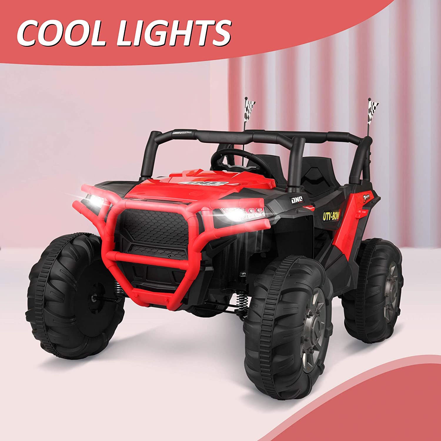 TOBBI 12V Kids Electric Battery-Powered Ride On 3 Speed Toy SUV Buggy Car, Red — image 4