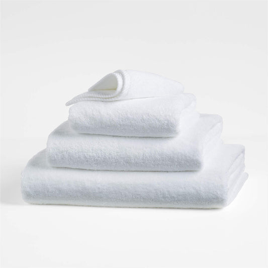 Quick-Dry White Organic Cotton Washcloth