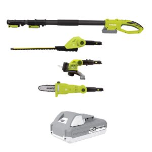 Sun Joe IONMAX Cordless Lawn Care System, Grass and Hedge Trimmer with Pole Saw